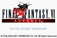 Final Fantasy VI Advance title screen for GameBoy Advance